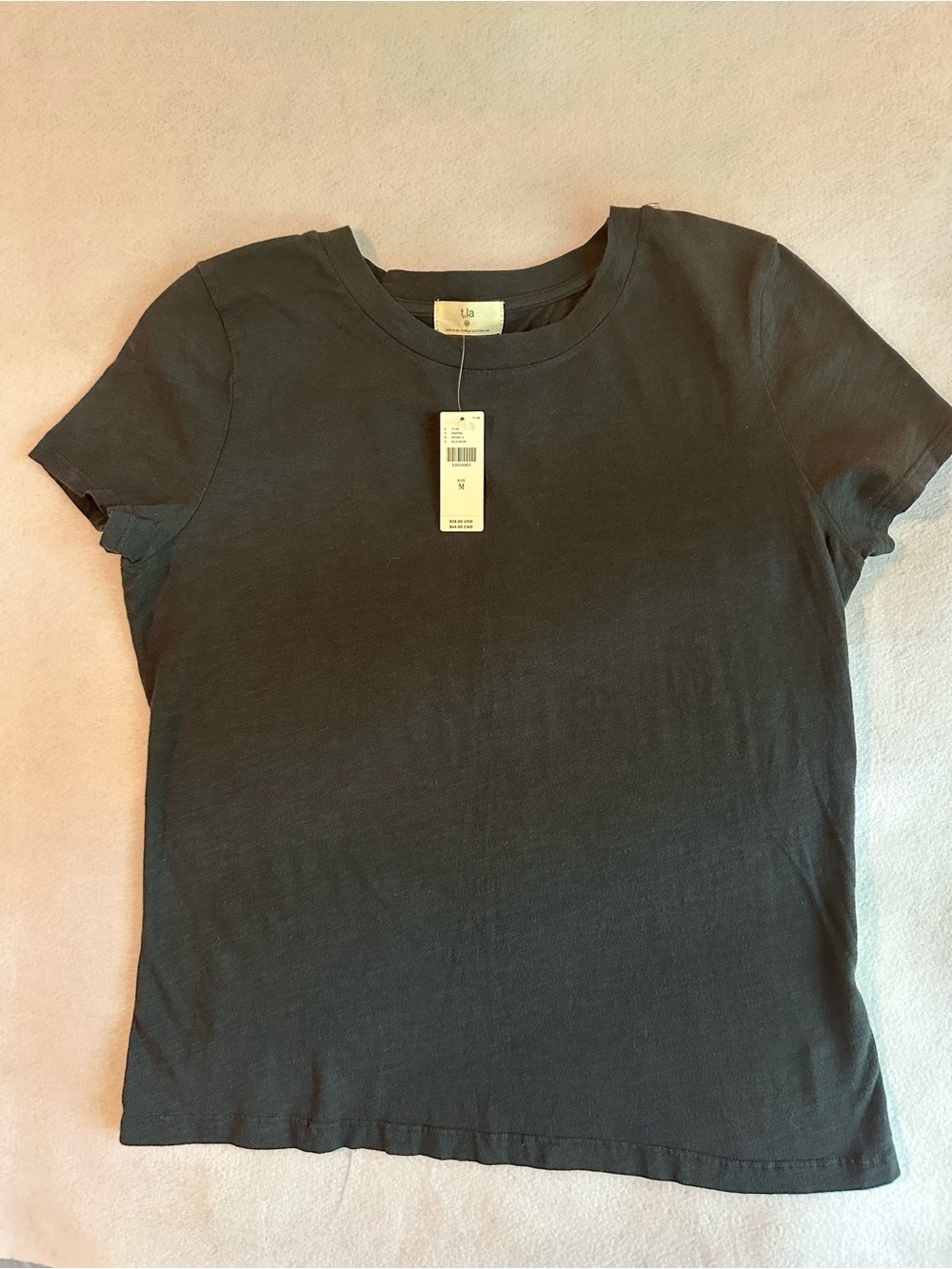 T.La Black Short Sleeve Crew Neck Tee